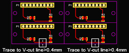 Trace to V-cut line