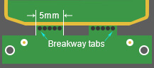 Min. Width of Breakaway Tab